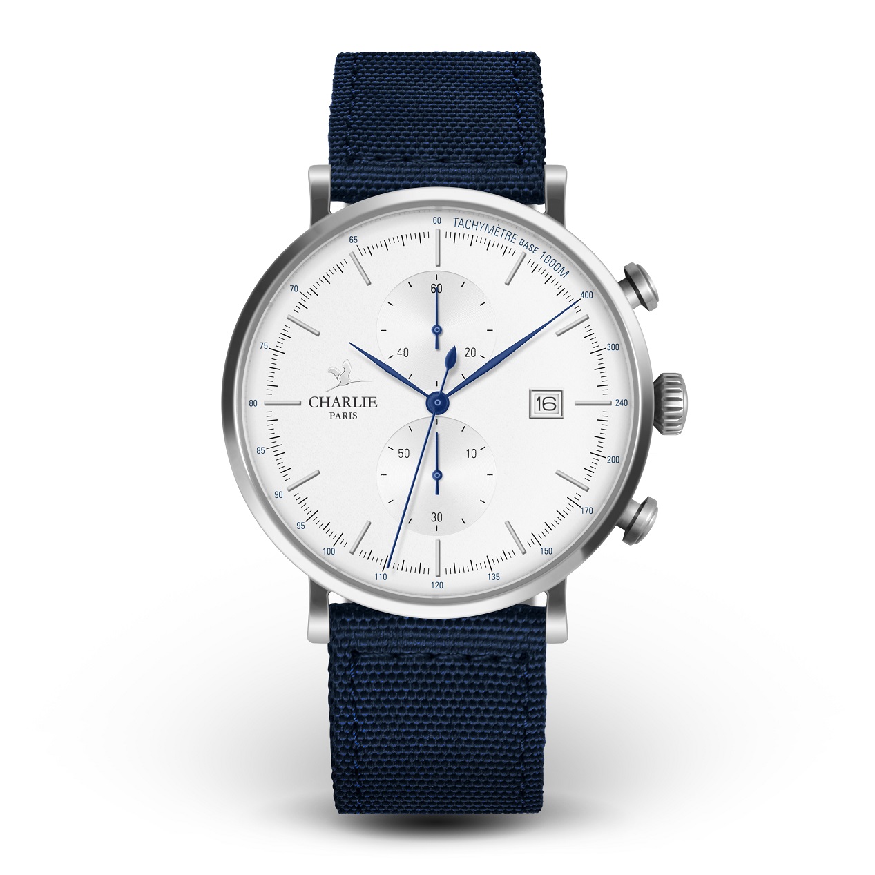 montre homme francaise chronographe tachymetre acier blanc 17 1 - Vintage