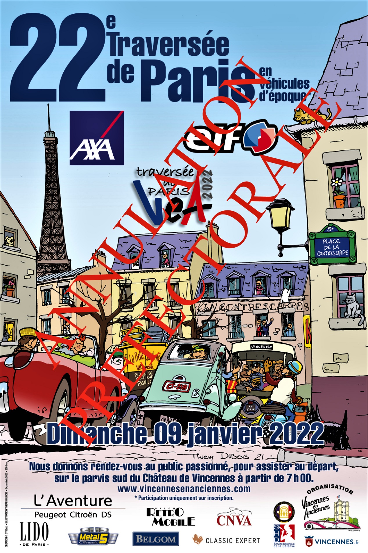 Affiche Traversée de Paris en voitures anciennes