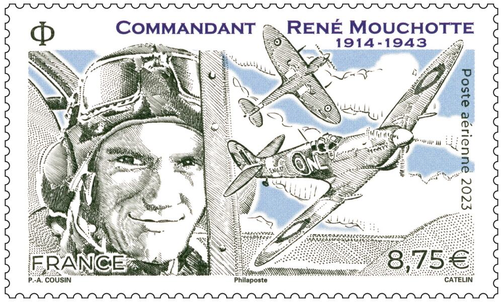 timbre poste rene mouchotte bd - Vintage